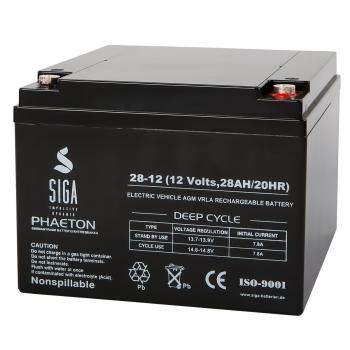Batteria SIGA Phaeton AGM 28Ah 12V per alimentazione di emergenza